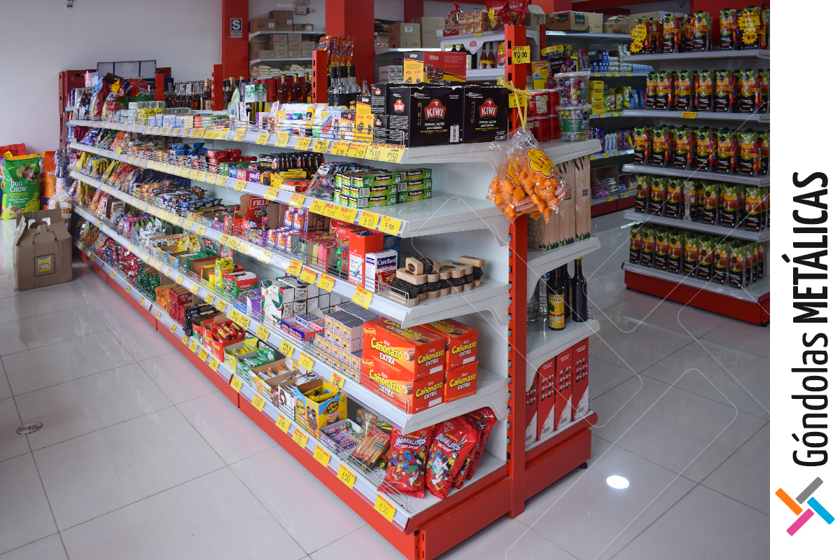 Góndolas Metálicas Centrales para Minimarkets y Tiendas